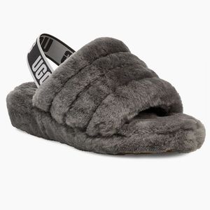 Ugg Fluff Yeah Slides Size 9 Charcoal
